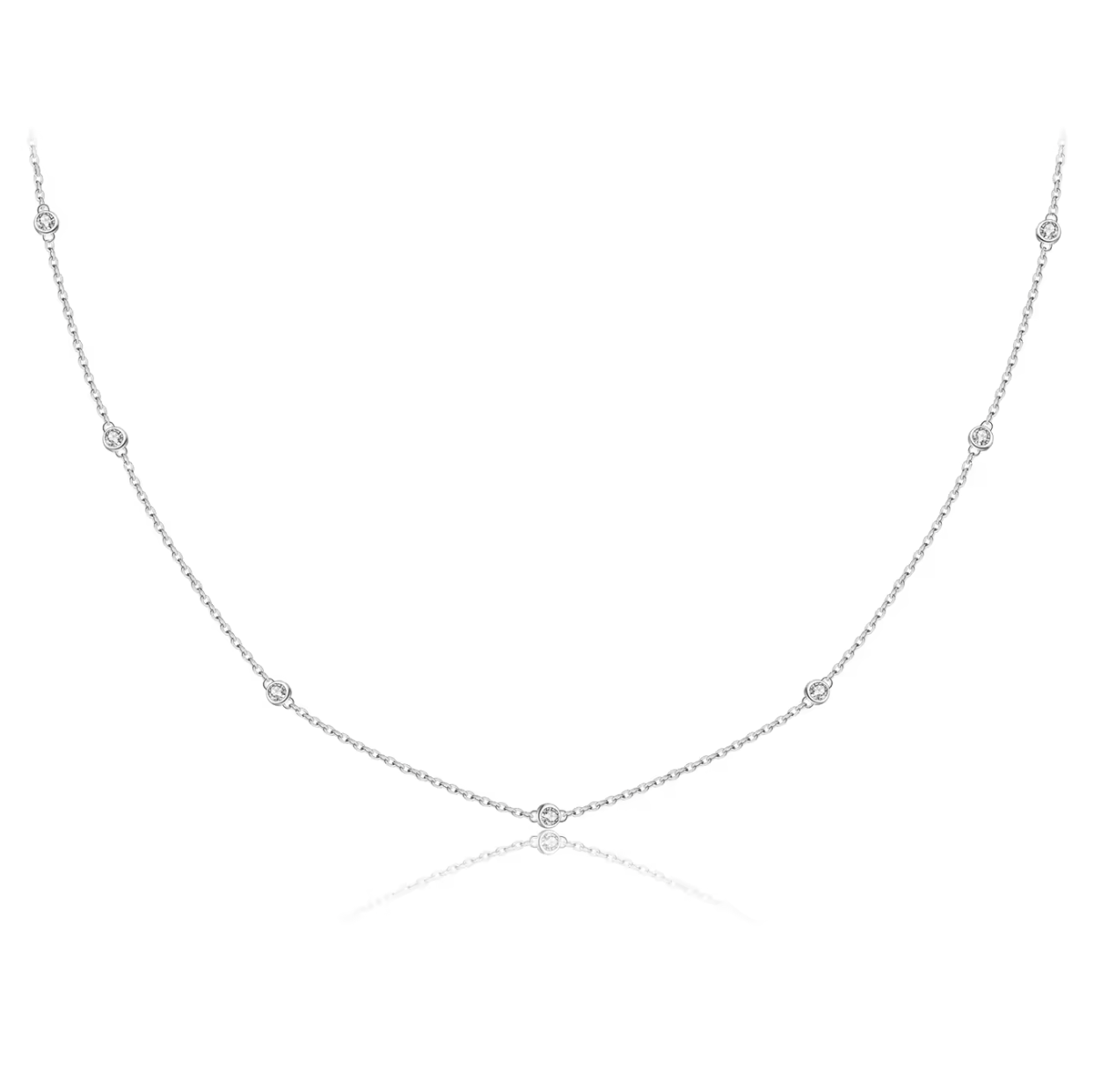 "Starlight" Bezel Station Necklace