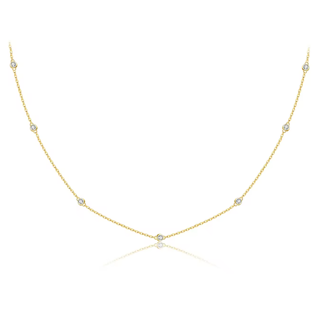 "Starlight" Bezel Station Necklace