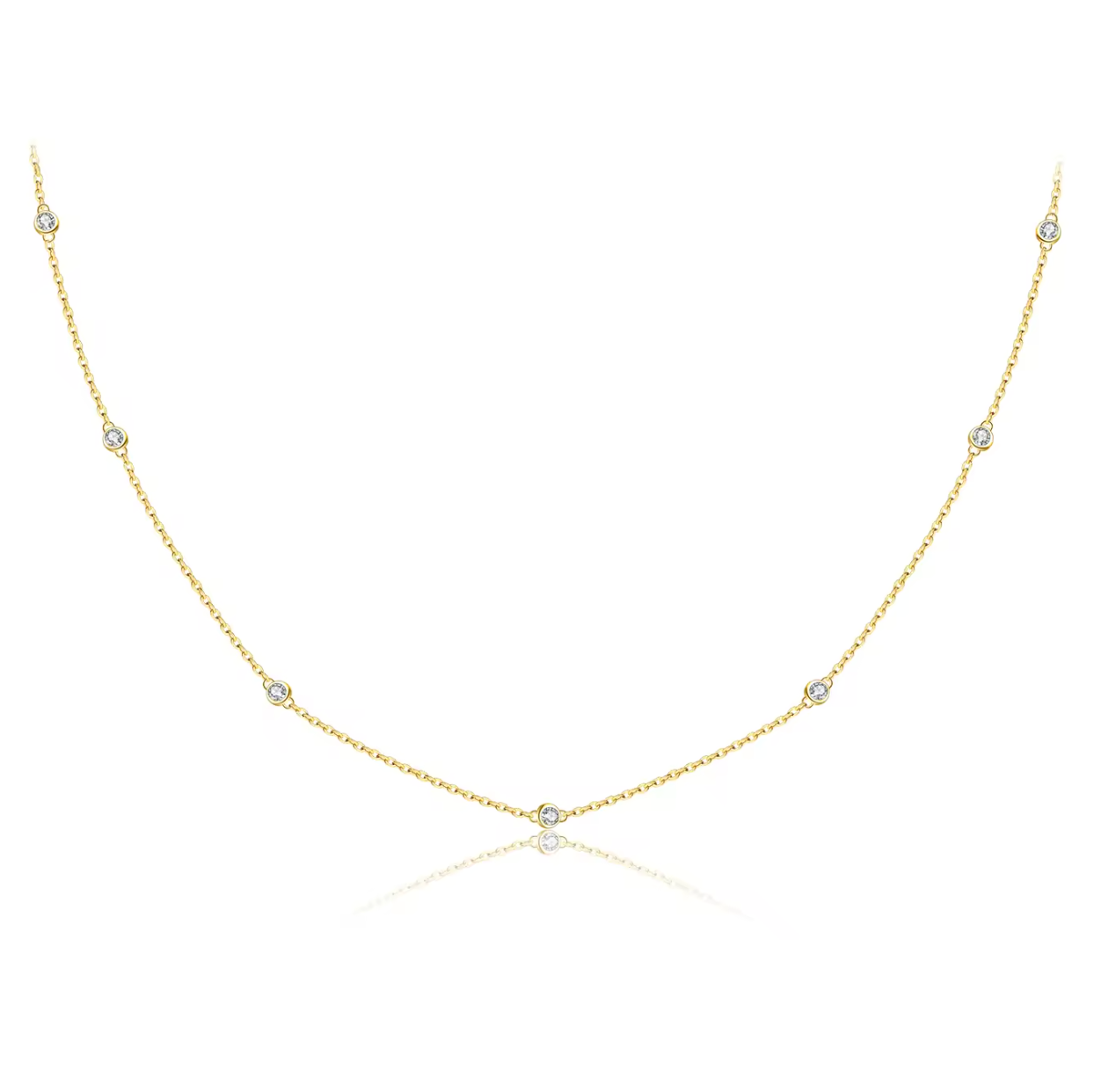 "Starlight" Bezel Station Necklace