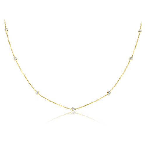 "Starlight" Bezel Station Necklace